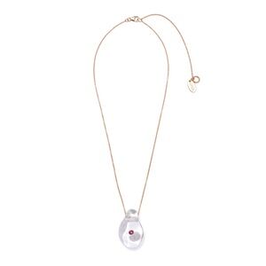 Lizzie Fortunato Muse Crystal Teardrop Pendant Necklace in Clear